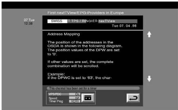 SONY KV-28FQ75E - Brug af Lang informationsmenu - 1