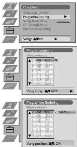 SONY KV-28FQ75E - Ændring af programnumre - 2