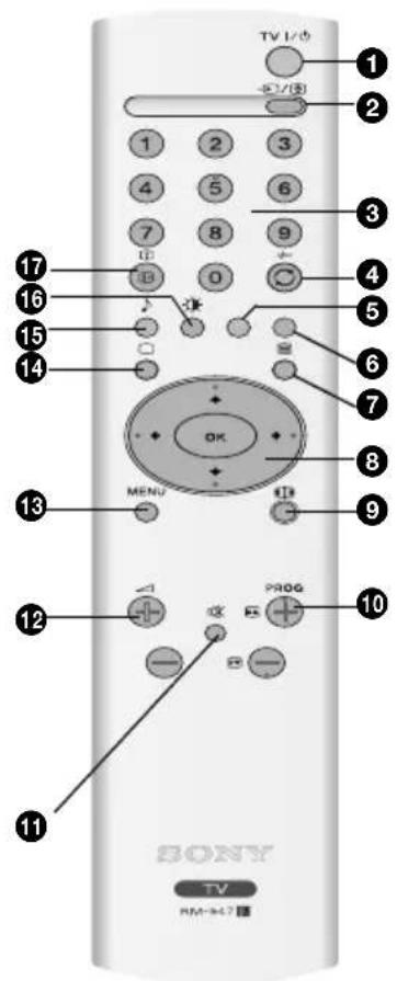 TV 1/4 ① ② ③ ④ ⑤ ⑥ ⑦ ⑧ ⑨ ⑩ ⑪ ⑫ ⑬ ⑭ ⑮ ⑯ ⑰ ⑱ ⑲ ⑳ ⑴ ⑵ ⑶ ⑷ ⑧ ⑨ ⑩ ⑪ ⑫ ⑬ ⑭ ⑮ ⑯ ⑰ ⑱ ⑲ B OK MENU PROG 10 SONY TV RM-847