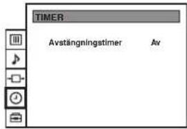TIMER Avstängningstimer Av