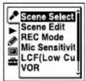 SONY ICD-UX502 - Press MENU/NOISE CUT to enter the menu mode. - 1