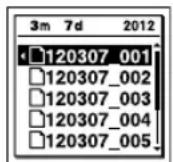 SONY ICD-UX502 - Press ▲ or ▼ to select a file, and then press ▶/ENT. - 1