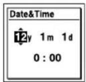 SONY ICD-UX502 - Set year, month, day, hour and minute. - 1