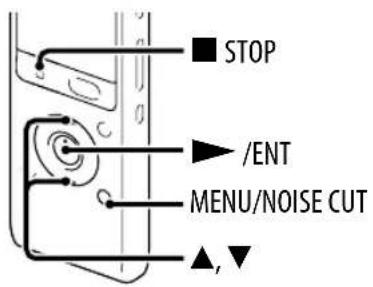 ■ STOP ► /ENT MENU/NOISE CUT ▲, ▼