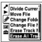 SONY ICD-UX502 - Erasing all the track marks in the selected file at one time - 2