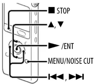 ■ STOP ▲,▼ ► /ENT MENU/NOISE CUT ◀◀,▶◀