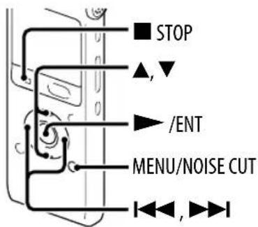 ■ STOP ▲,▼ ►/ENT MENU/NOISE CUT ◀◀,▶◀
