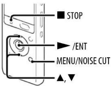 ■ STOP ► /ENT MENU/NOISE CUT ▲, ▼
