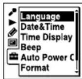 SONY ICD-UX502 - Setting the Language to Be Used in the Display Window - 2