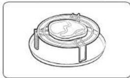 Technical line drawing of a circular mechanical component with internal structure (no text or symbols)