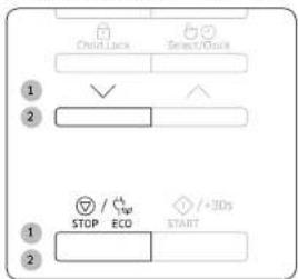 Child/Lack Smart/Clock 1 2 / / / STOP ECO / *3Ds START 1 2