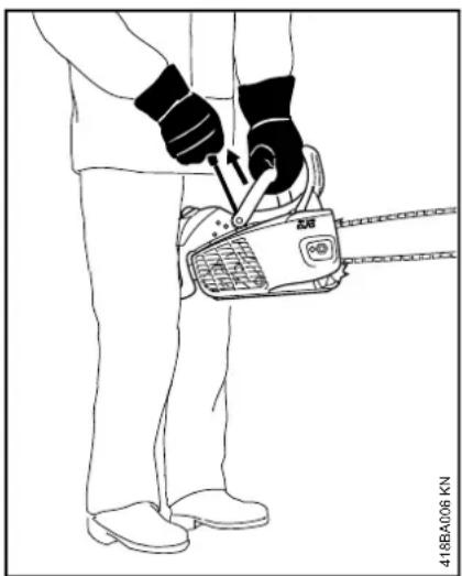 STIHL MS 194 C-E - Sujeción de la motosierra - 2