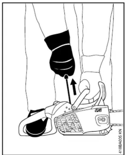 STIHL MS 194 C-E - Holding the Saw - 1