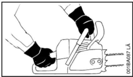 STIHL MS 194 C-E - Sujeción y control de la motosierra - 1