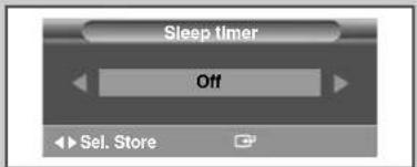 Sleep timer Off Sel. Store