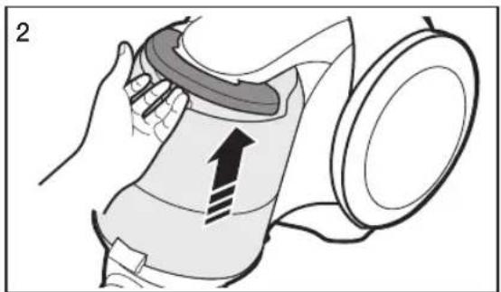 Illustration of a hand holding a device with an arrow indicating direction.