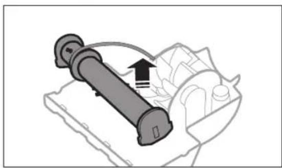 Illustration of a mechanical device with a rotating arrow and internal components (no text or symbols)