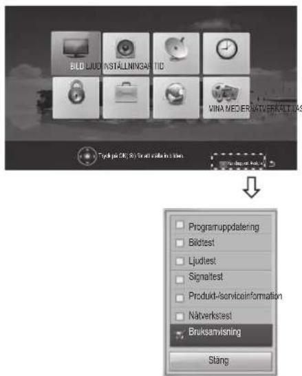 BILD LUD INSTALLNINGSTIC VINA MEDIERNATVERKSTAS Typik plc (CIN) By for all users first listen. Programuppdatering Bildtest Ljudtest Signaltest Produkt-Serviceinformation Nätverkstest Bruksanvisning Stäng