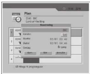 LG 42PG6300 - Redigering af en reservering - 2