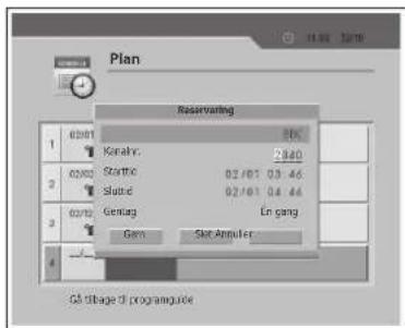 LG 50PG6300 - Redigering af en reservering - 1