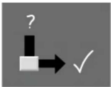 ? ↓ → ✓