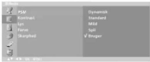 PSM Kontrol Lys Farve Skarphone Dynamisk Standard Mild Split ✓ Bruger