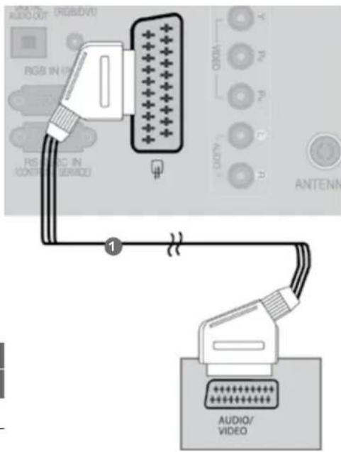 LG 60LD550N - TILSLUTNING MED T SCART-KABEL - 1