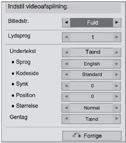 LG 60LD550N - ■ NÅR DU VÆLGER SET VIDEO PLAY (INDSTIL VIDEOAFSPILNING), - 1