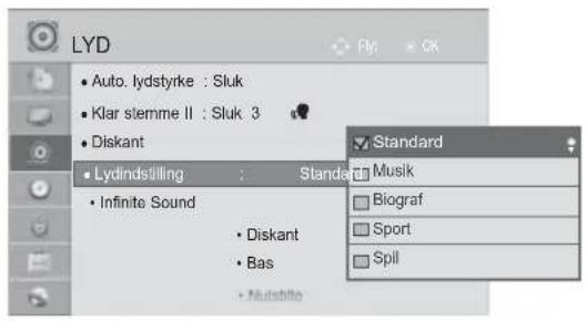 LG 55LD650N - Justering af niveauet for Klar stemme, når der er valgt Tænd - 4
