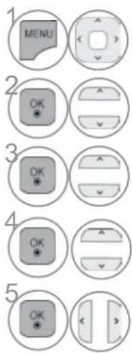 1 MENU 2 OK 3 OK 4 OK 5