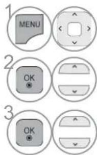 1 MENU 2 OK 3 OK