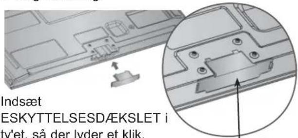 Indsæt ESKYTTELSESDÆKSLET i tv'et, så der lyder et klik.