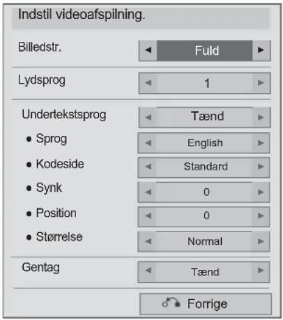 LG 37LD450N - ■ NÅR DU VÆLGER SET VIDEO PLAY (INDSTIL VIDEOAFSPILNING), - 1
