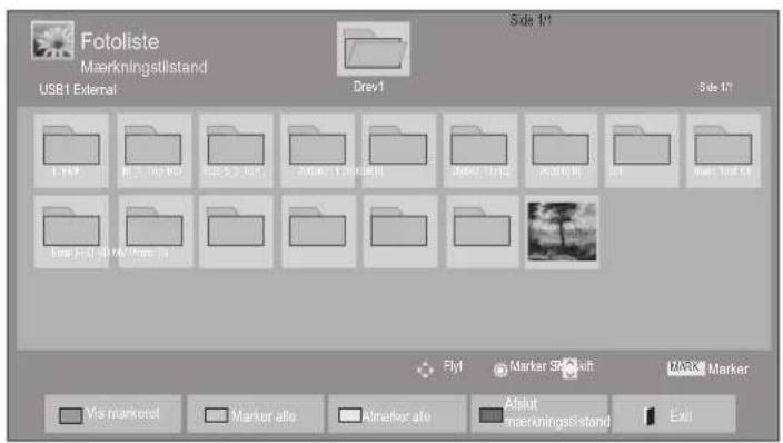 Fotoliste Maerkningstlistand USB1 External Drev1 Side 1/1 Side 1/7 Fly1 Marker Shift MASK Marker Marker allo Almatior allo Ablut maerkningstlistand Exit