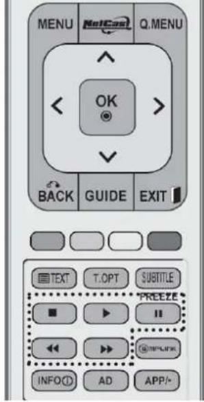 MENU NetCast Q MENU OK BACK GUIDE EXIT TEXT T.OPT SUBTITLE FREEZE INFO① AD APP/- INTLIFR