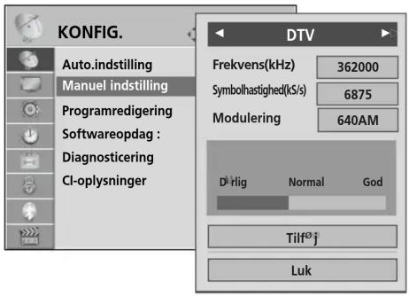 LG 32LD320N - Valg af kabel (DVB kabelfunktion), hvis Finland, Sverige eller “--” er valgt - 2