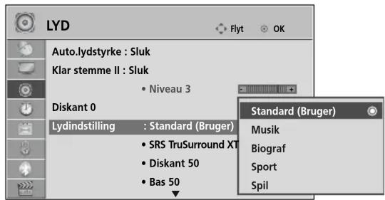 LG 32LD320N - JUSTERING AF LYDINDSTILLINGERNE – USER (BRUGER) - 2