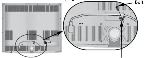 LG 32LD320N - Sådan fastgøres strømkablet - 1