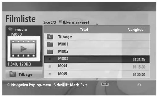 LG 32LD320N - Menuen Movie Selection (Valg af film) og Pop op - 1