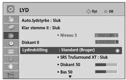 LG 32LD320N - JUSTERING AF LYDINDSTILLINGERNE – USER (BRUGER) - 1