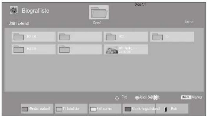 Biografiiste Sds 1/1 USB1 External Drev1 Sds 1/1 01.032 032 304 05.078 05. Applic... 05.07.29 Fly: Also Sub-Shift MEX Marker /Endre enhed Til kotoliste Skift runne Markningatilstand Exit