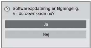 Softwareopdatering er tilgængelig. Vil du downloade nu? Ja Nej