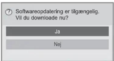 ? Softwareopdatering er tilgængelig. Vil du downloade nu? Ja Nej
