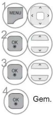 1 MENU 2 OK 3 OK 4 OK Gem.