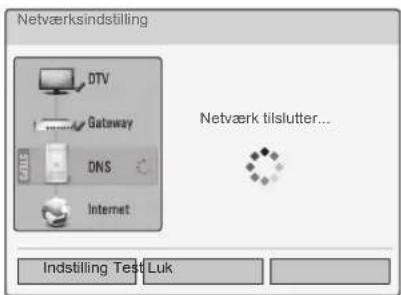 Netværksindstilling DTV Gateway DNS Internet Netværk tislutter... Indstilling Text Luk