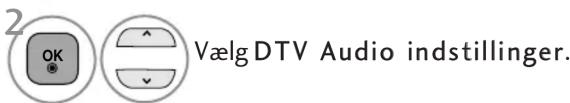 2 OK Vælg DTV Audio indstillinger.