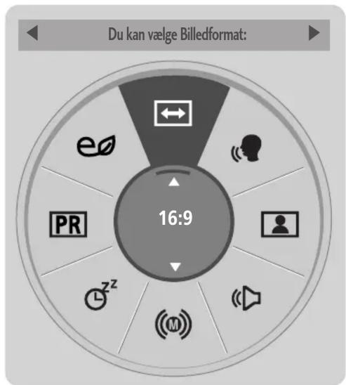 Du kan vælge Billedformat: 16:9