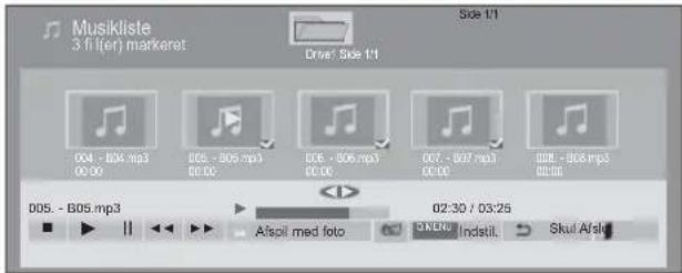 Musikliste 3 filter markeret Drive: Side 1/1 004 - B04.mp3 00:00 005 - B05.mp3 00:00 006 - B06.mp3 00:00 007 - B07.mp3 00:00 008 - B08.mp3 00:00 D05. - B05.mp3 Afsoil med foto 02:30 / 03:25 ENOLI Indstil. Skul A/ski