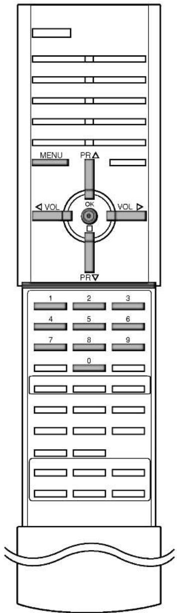 MENU PR VOL OK VOL PR 1 2 3 4 5 6 7 8 9 0