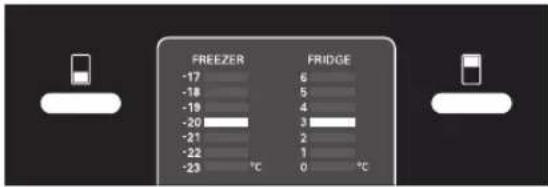 FREEZER -17 -18 -19 -20 -21 -22 -23 6 5 4 3 2 1 0 FRIDGE ℃ ℃